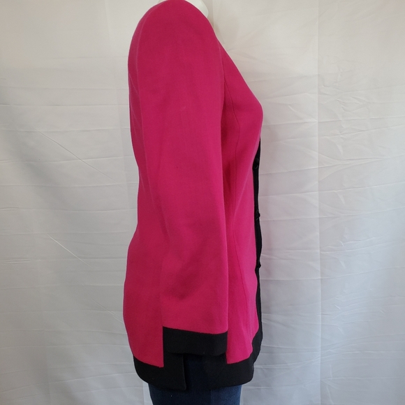 Linda Allard Tracy Pink Wool Crepe Light Jacket - Picture 3 of 8
